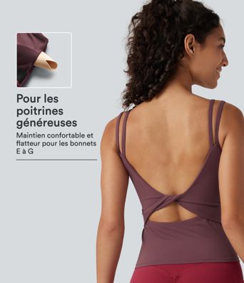 Débardeur de yoga Halara UltraSculpt™ dos nu à bretelles doubles avec coussinets amovibles - bonnets E à G