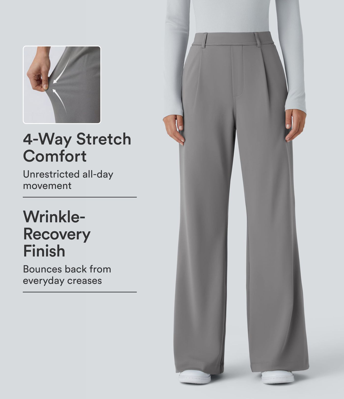 Halara Flex™ DayStretch High Waisted Pocket Work Flare Trousers Halara Flex™ DayStretch High Waisted Pocket Work Flare Trousers