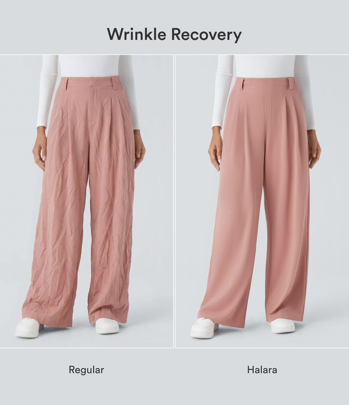 Halara Flex™ Pantalon de travail à texture gaufrée, taille haute, jambe large avec poches Halara Flex™ Pantalon de travail à texture gaufrée, taille haute, jambe large avec poches