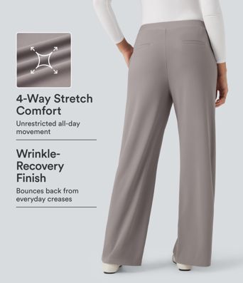 Pantalon tailleur baggy gaufré Halara Flex™ taille haute avec poches Pantalon tailleur baggy gaufré Halara Flex™ taille haute avec poches