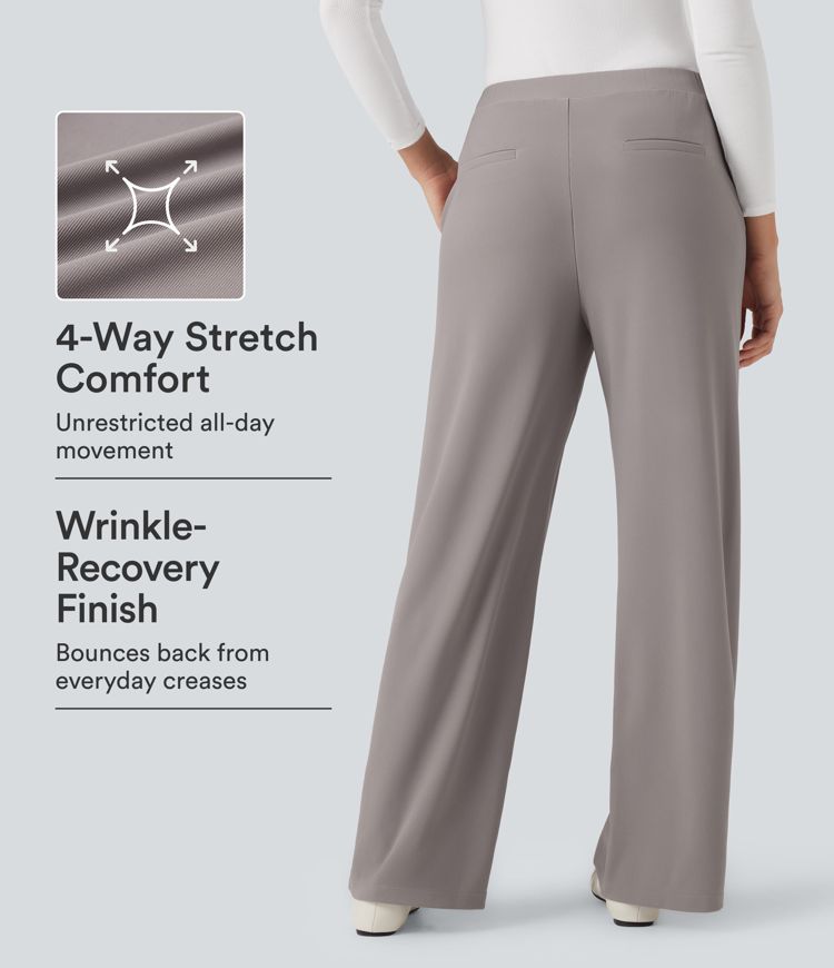 Pantalon tailleur baggy gaufré Halara Flex™ taille haute avec poches Pantalon tailleur baggy gaufré Halara Flex™ taille haute avec poches