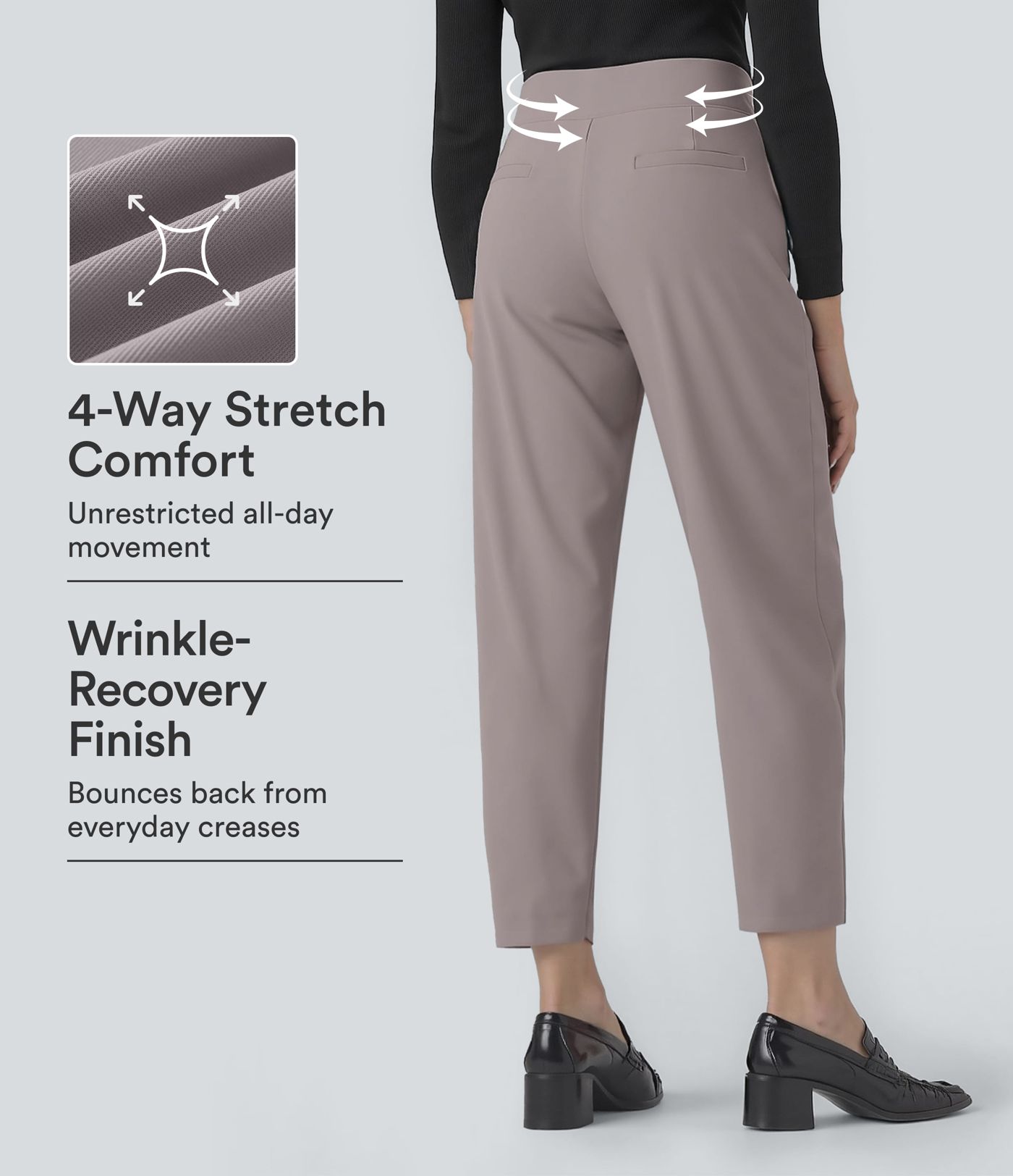 Pantalon tailleur fuselé Halara Flex™ taille mi-haute micro gaufré gainant avec poches Pantalon tailleur fuselé Halara Flex™ taille mi-haute micro gaufré gainant avec poches