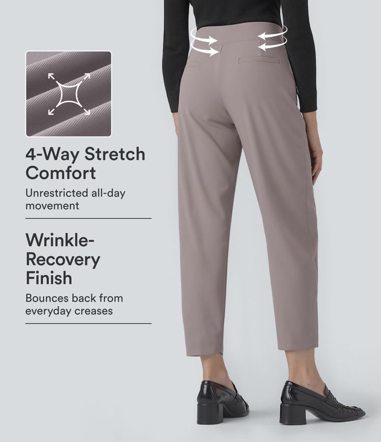 Pantalon tailleur fuselé Halara Flex™ taille mi-haute micro gaufré gainant avec poches Pantalon tailleur fuselé Halara Flex™ taille mi-haute micro gaufré gainant avec poches