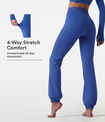 SoftlyZero™ hoch geschnittene Ballon-Jogger zum Tanzen mit kontrastierender Spitze und Taschen.