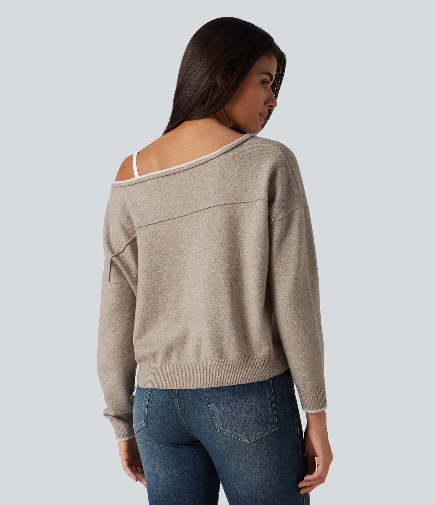 One Shoulder Long Sleeve Casual Sweater