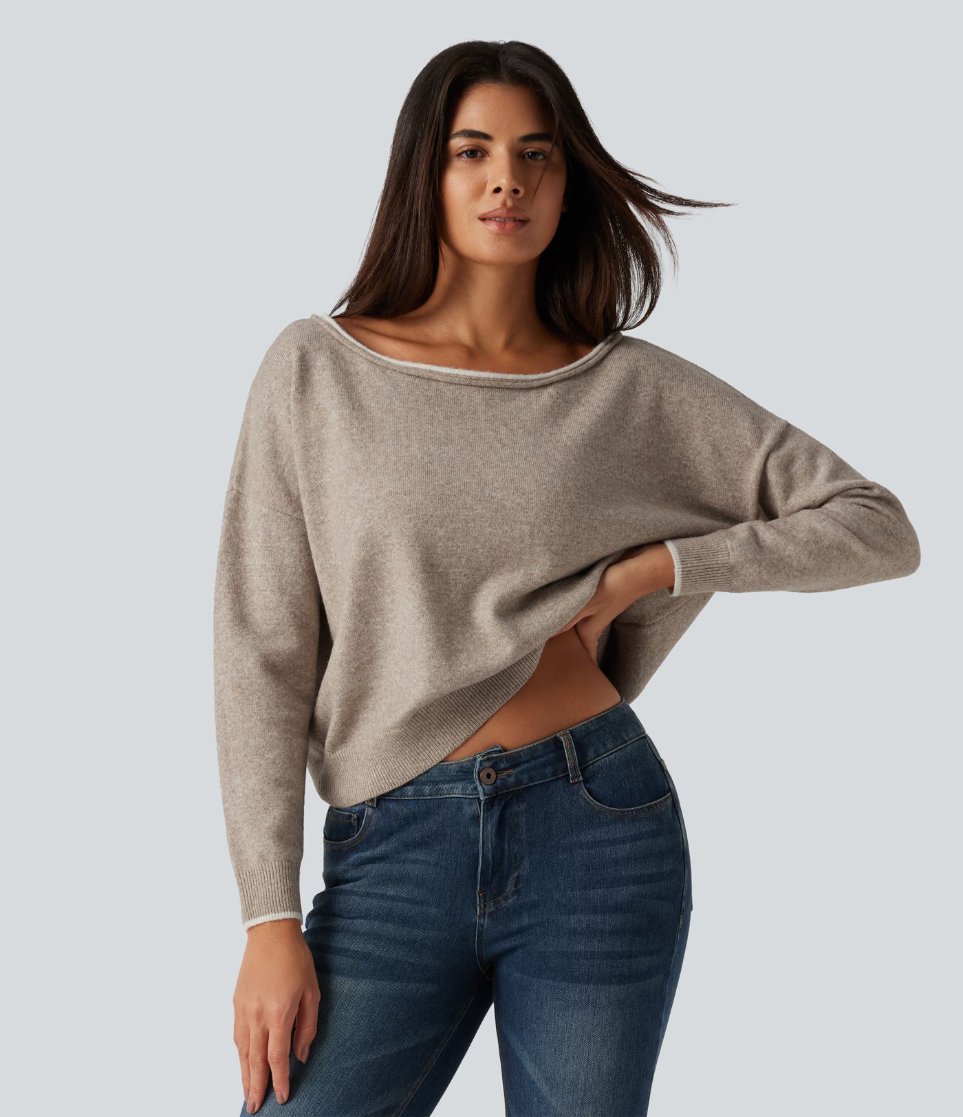 One Shoulder Long Sleeve Casual Sweater