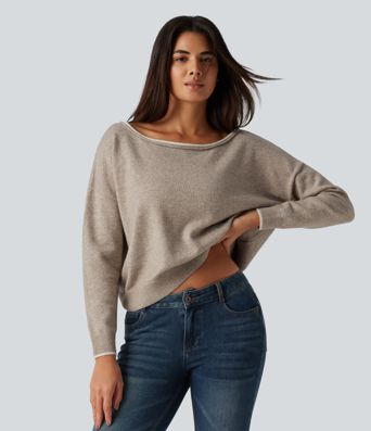 One Shoulder Long Sleeve Casual Sweater