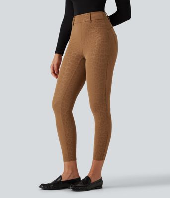 High Waisted Leopard Print Fleece Casual Leggings with Pockets High Waisted Leopard Print Fleece Casual Leggings with Pockets