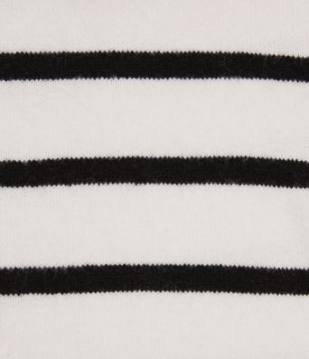 High Neck Long Sleeve Stripe Work Sweater