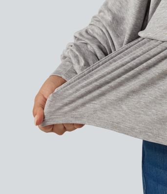 Ribbed Boat Neck Ruched Batwing Long Sleeve Casual T-Shirt Ribbed Boat Neck Ruched Batwing Long Sleeve Casual T-Shirt
