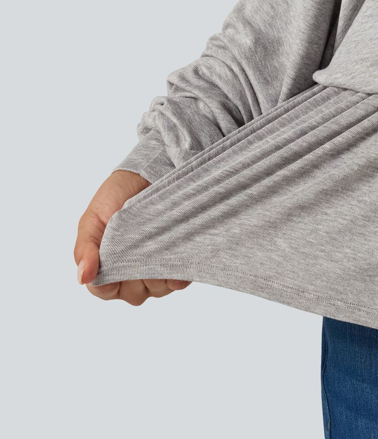 Ribbed Boat Neck Ruched Batwing Long Sleeve Casual T-Shirt Ribbed Boat Neck Ruched Batwing Long Sleeve Casual T-Shirt