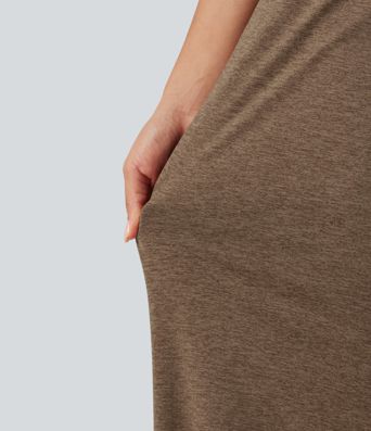 Pantalon de jogging décontracté taille mi-haute, coupe baggy, à cordon, en polaire à séchage rapide, avec poches - UPF40+
