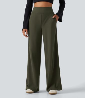 DayStretch High Waisted Wide Leg Casual Pants with Pockets DayStretch High Waisted Wide Leg Casual Pants with Pockets
