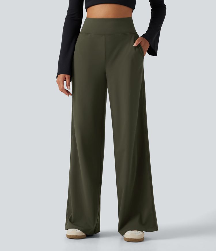 DayStretch High Waisted Wide Leg Casual Pants with Pockets DayStretch High Waisted Wide Leg Casual Pants with Pockets
