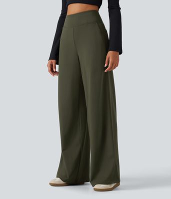 DayStretch High Waisted Wide Leg Casual Pants with Pockets DayStretch High Waisted Wide Leg Casual Pants with Pockets