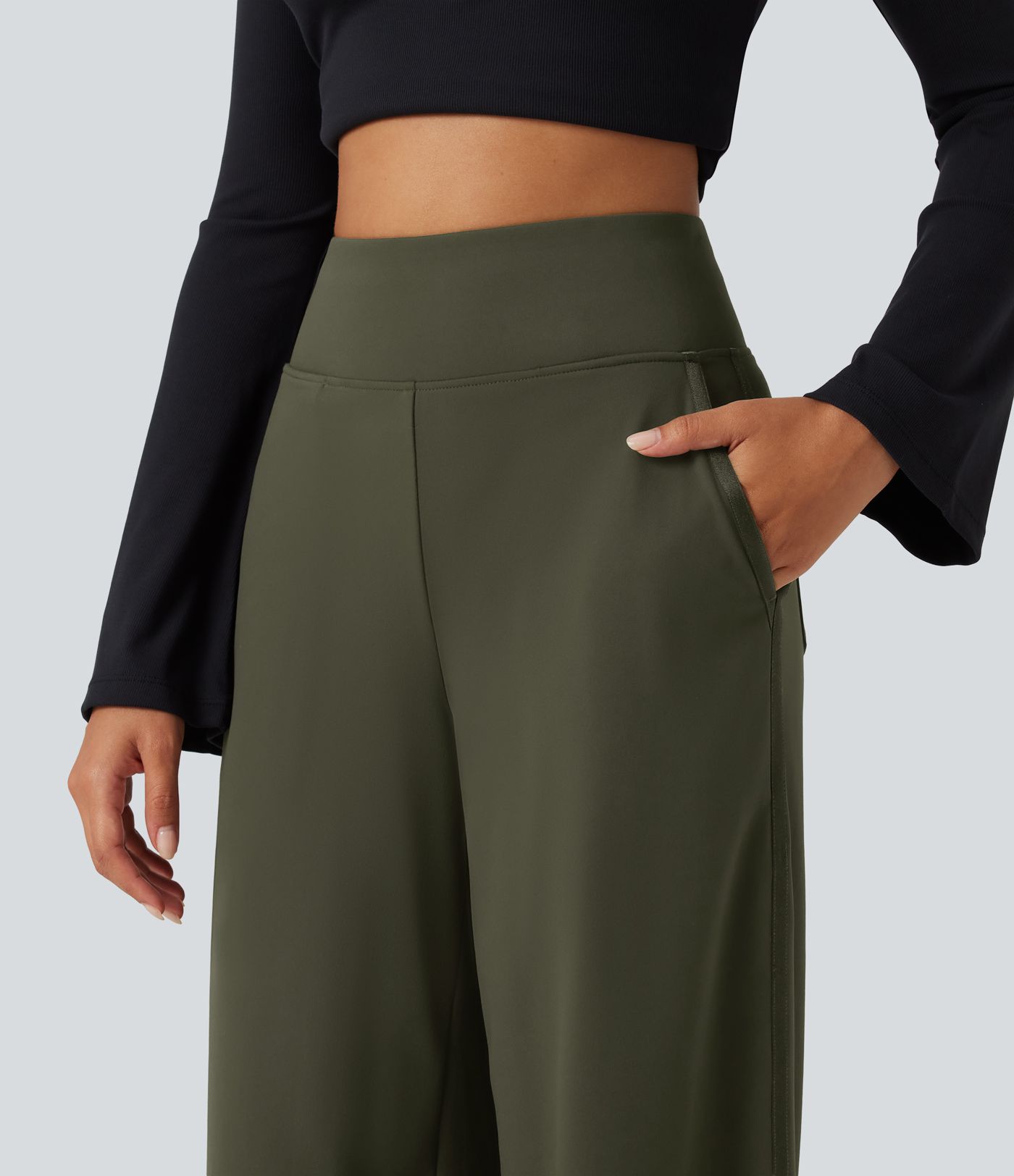 DayStretch High Waisted Wide Leg Casual Pants with Pockets DayStretch High Waisted Wide Leg Casual Pants with Pockets