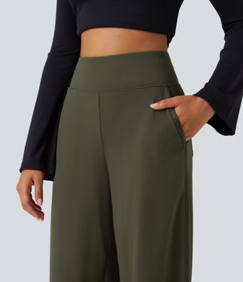 DayStretch High Waisted Wide Leg Casual Pants with Pockets DayStretch High Waisted Wide Leg Casual Pants with Pockets