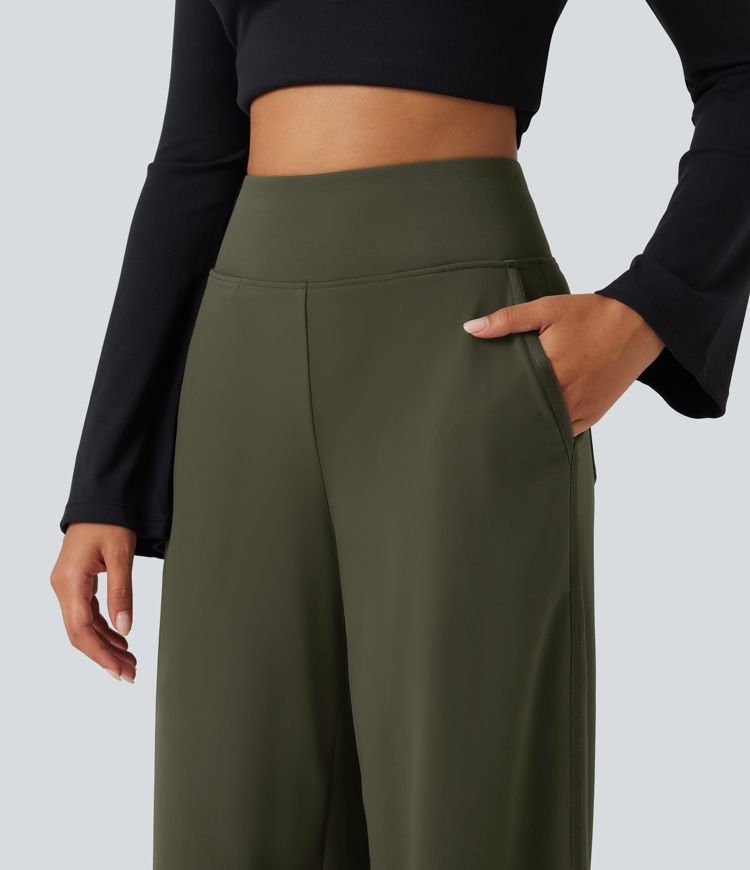 DayStretch High Waisted Wide Leg Casual Pants with Pockets DayStretch High Waisted Wide Leg Casual Pants with Pockets