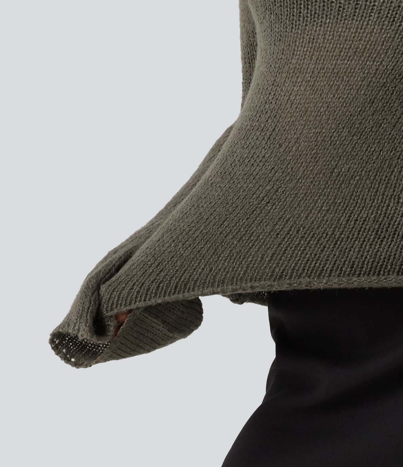 Pull en mélange de laine à encolure bateau, manches longues à volants et lien au dos