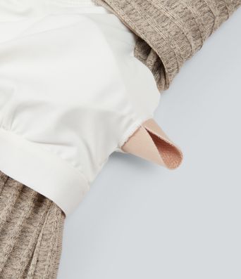 Ribbed Knit Off Shoulder Long Sleeve Built-in Bra Casual Top 