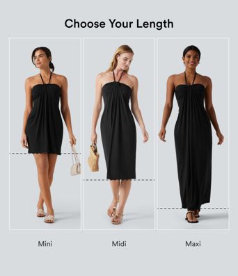 Halter Tie Back Maxi Dress with Pockets