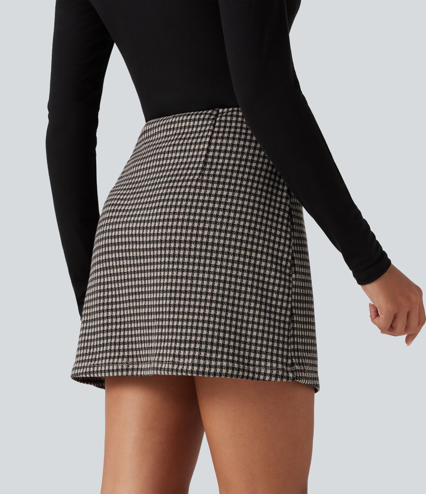 High Waisted 2-in-1 Patterned Mini Casual Skirt High Waisted 2-in-1 Patterned Mini Casual Skirt