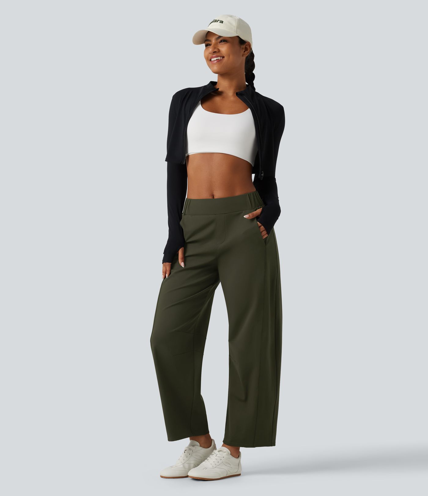 DayStretch Mid Rise Barrel Leg Yoga Pants with Pockets DayStretch Mid Rise Barrel Leg Yoga Pants with Pockets