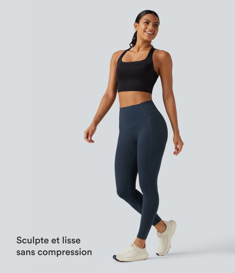 Legging de training Halara UltraSculpt™ taille haute gainant et sculptant avec effet scrunch liftant fessiers et poches
