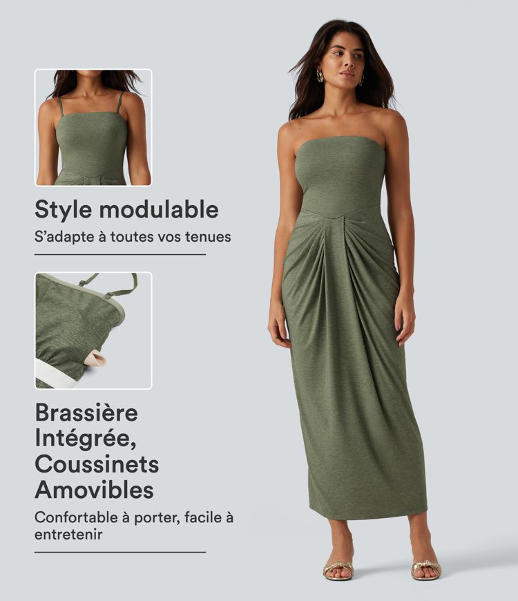 Robe maxi de soirée bandeau avec coussinets amovibles Robe maxi de soirée bandeau avec coussinets amovibles