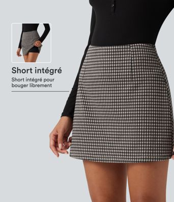 Jupe-short mini taille haute à motif Jupe-short mini taille haute à motif