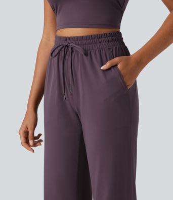 Halara UltraSculpt™ High Waisted Drawstring Flare Yoga Pants with Pockets