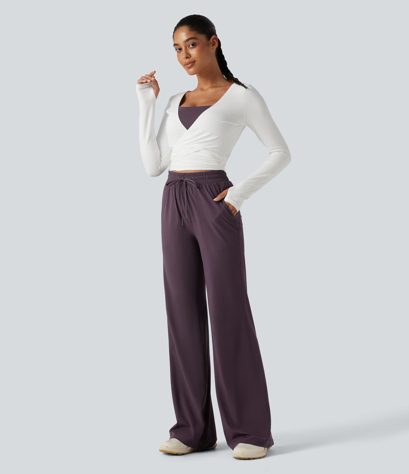Halara UltraSculpt™ High Waisted Drawstring Flare Yoga Pants with Pockets