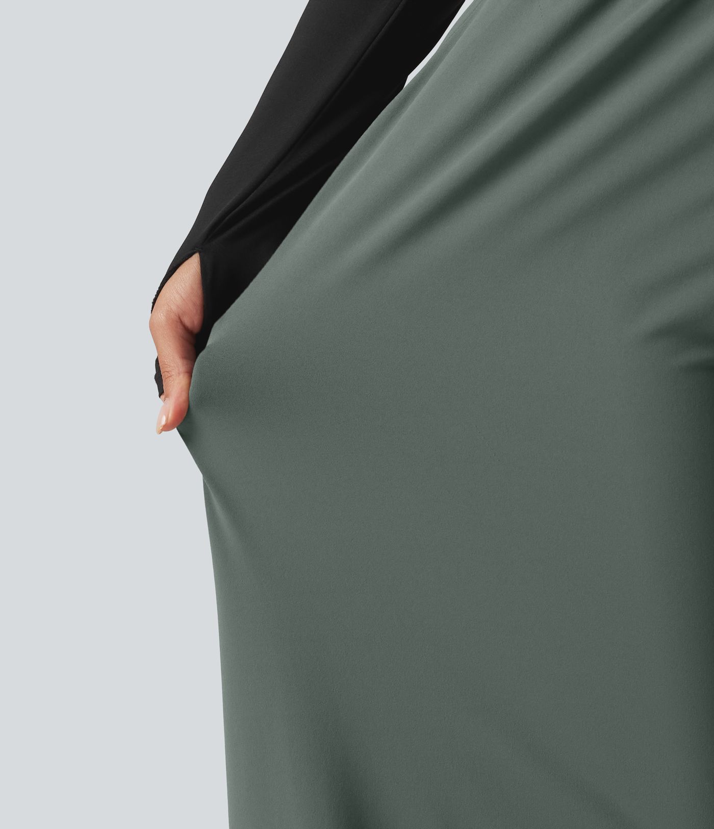 DayStretch High Waisted Drawstring Barrel Leg Dance Pants with Pockets