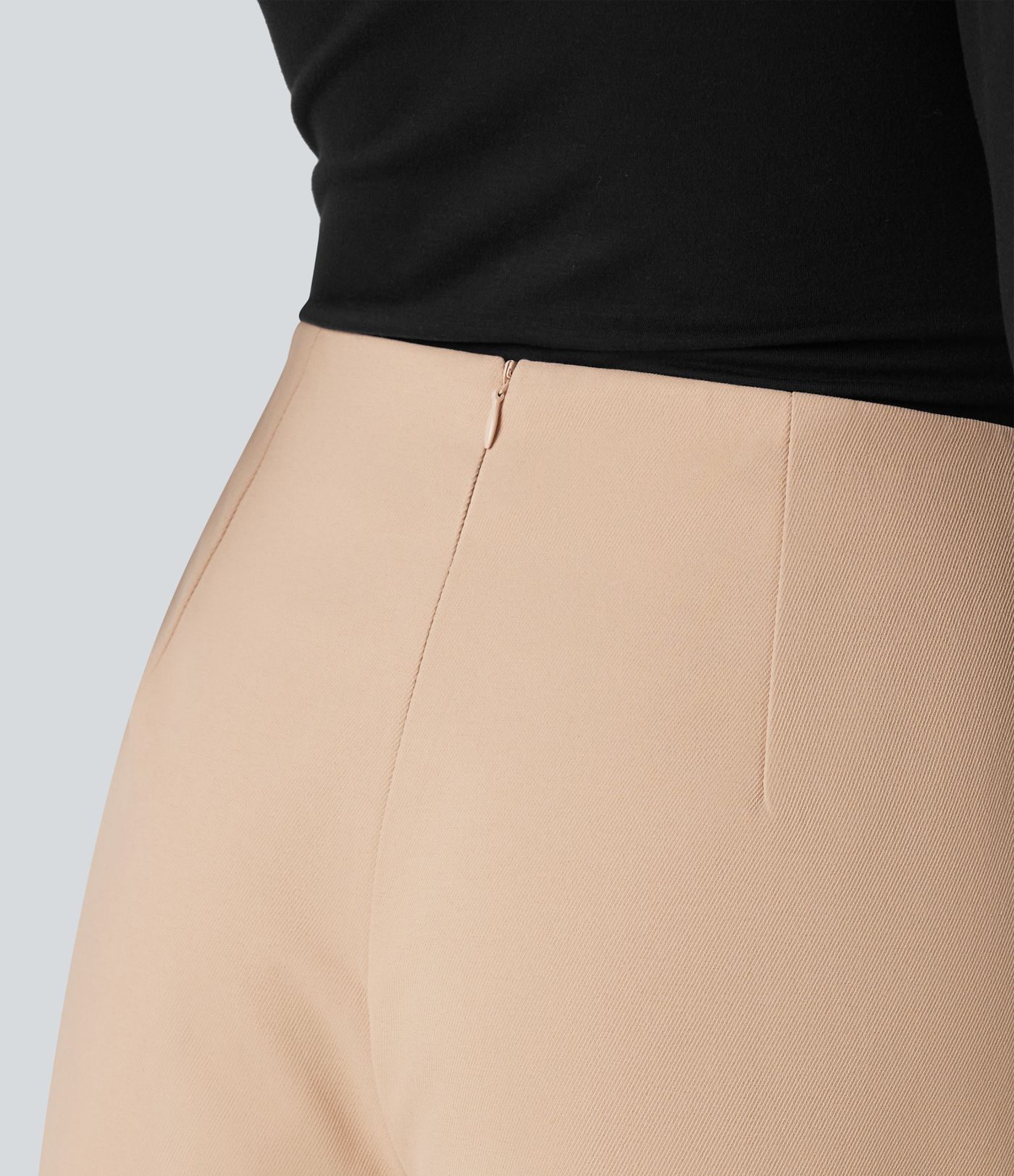 High Waisted Slit Hem Mini Casual Skirt