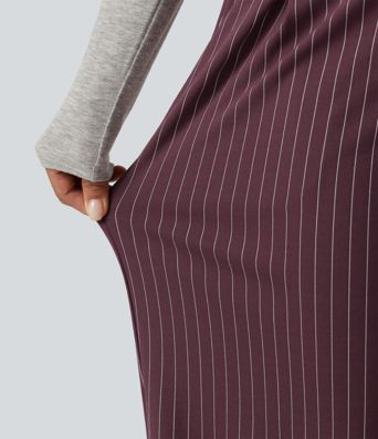 Halara Flex™ Mid Rise Crossover Straight Leg InstantCool Stripe Work Pants with Pockets Halara Flex™ Mid Rise Crossover Straight Leg InstantCool Stripe Work Pants with Pockets