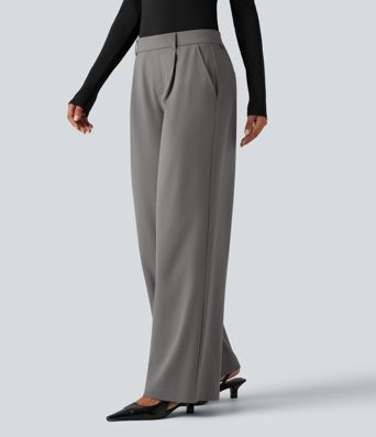 Halara Flex™ DayStretch Low Rise Straight Leg Work Pants with Pockets