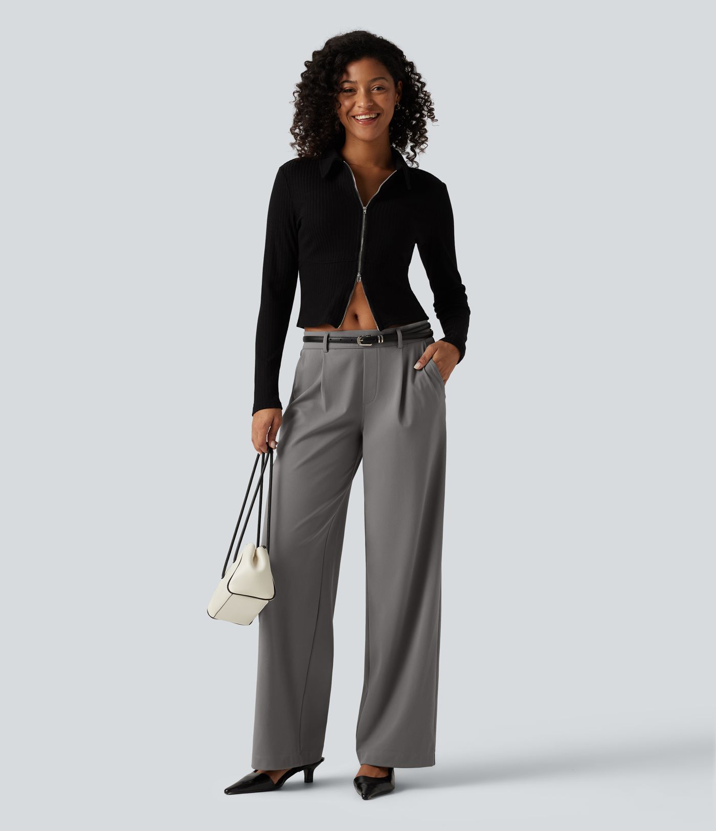 Halara Flex™ DayStretch Low Rise Straight Leg Work Pants with Pockets