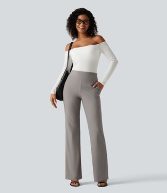 Halara Flex™ højtaljede kypert-arbejdsbukser i bootcut med lommer Halara Flex™ højtaljede kypert-arbejdsbukser i bootcut med lommer