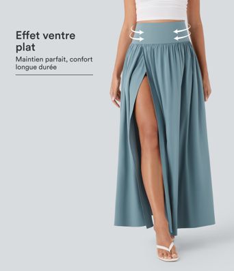 Jupe maxi fluide 2-en-1 gainante taille haute à séchage rapide Breezeful™