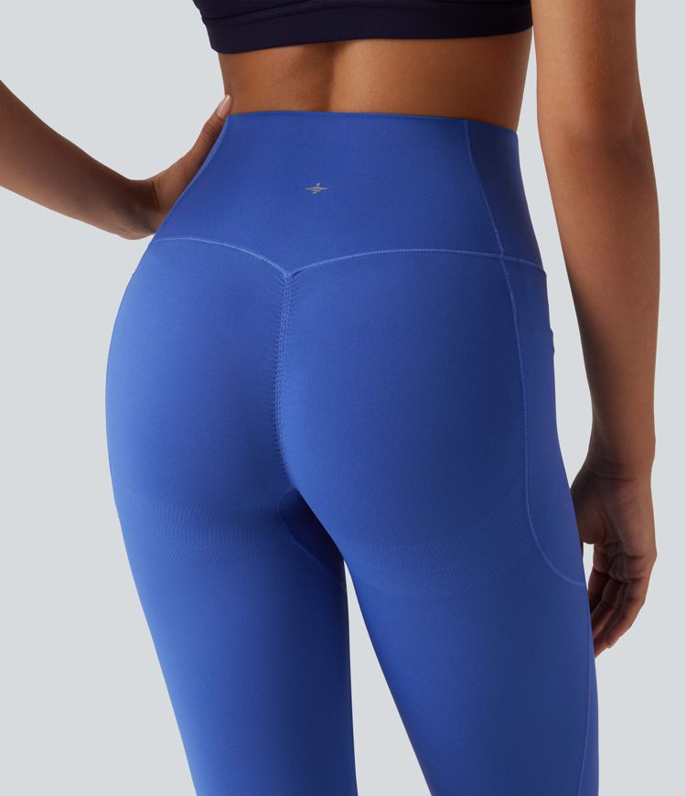 SoftlyZero™ High Waisted Crossover Butt Lifting Ruched Yoga Leggings with Pocekts SoftlyZero™ High Waisted Crossover Butt Lifting Ruched Yoga Leggings with Pocekts