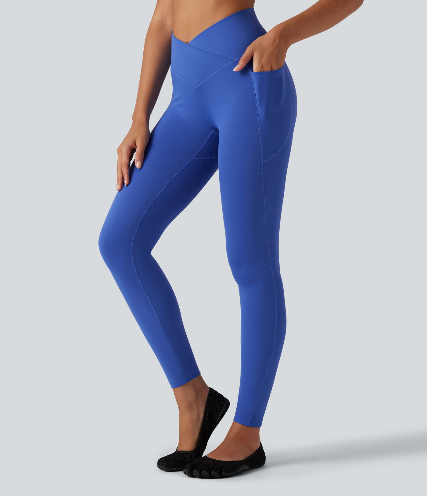 SoftlyZero™ High Waisted Crossover Butt Lifting Ruched Yoga Leggings with Pocekts SoftlyZero™ High Waisted Crossover Butt Lifting Ruched Yoga Leggings with Pocekts