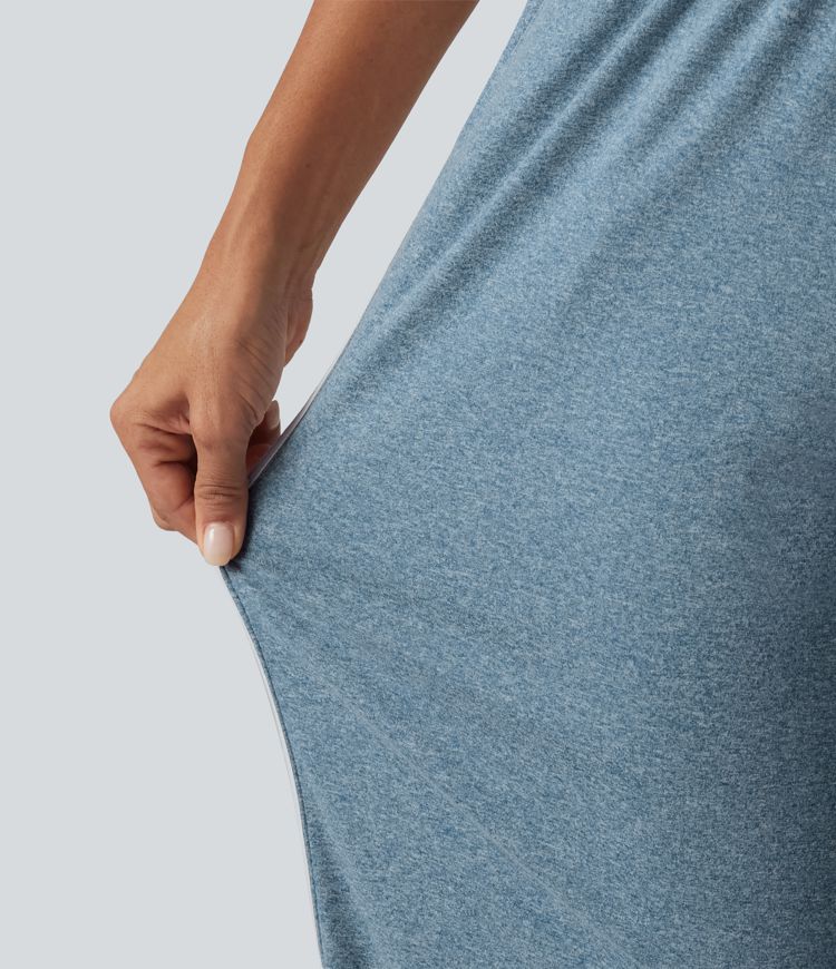 Lässige Jogginghose mit mittelhohem Bund, Seitentaschen und Farbblock