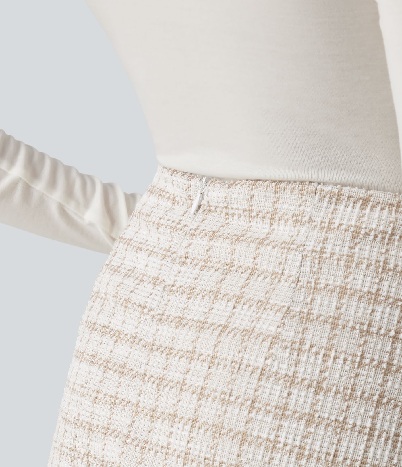 High Waisted 2-in-1 A-Line Plaid Mini Work Skirt