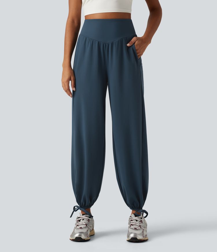 Halara UltraSculpt™ High Waisted Lace Up Yoga Joggers with Pockets