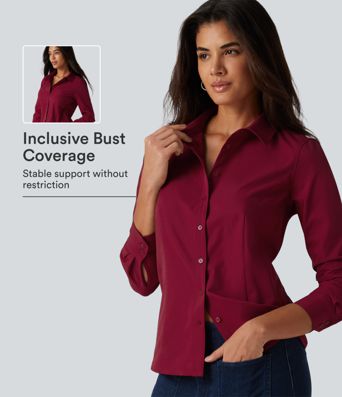 Long Sleeve Curved Hem Work Shirt