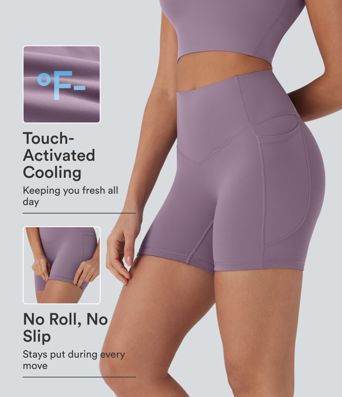 Halara UltraSculpt™ Cool Quick Dry High Waisted Tummy Control Shaping Yoga Biker Shorts 5'' with Pockets-UPF50+ Halara UltraSculpt™ Cool Quick Dry High Waisted Tummy Control Shaping Yoga Biker Shorts 5'' with Pockets-UPF50+