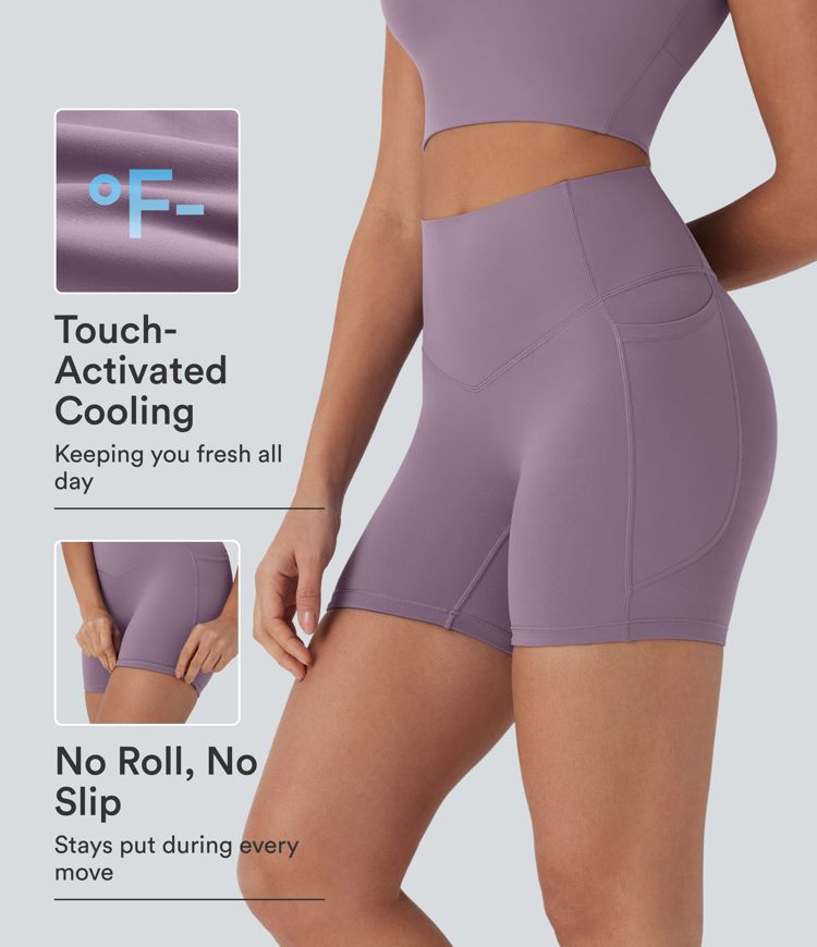 Halara UltraSculpt™ Cool Quick Dry High Waisted Tummy Control Shaping Yoga Biker Shorts 5'' with Pockets-UPF50+ Halara UltraSculpt™ Cool Quick Dry High Waisted Tummy Control Shaping Yoga Biker Shorts 5'' with Pockets-UPF50+