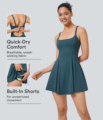 SoftlyZero™ QuickDry vyrezané 2 v 1 mini slip tenisové športové šaty s vreckami SoftlyZero™ QuickDry vyrezané 2 v 1 mini slip tenisové športové šaty s vreckami