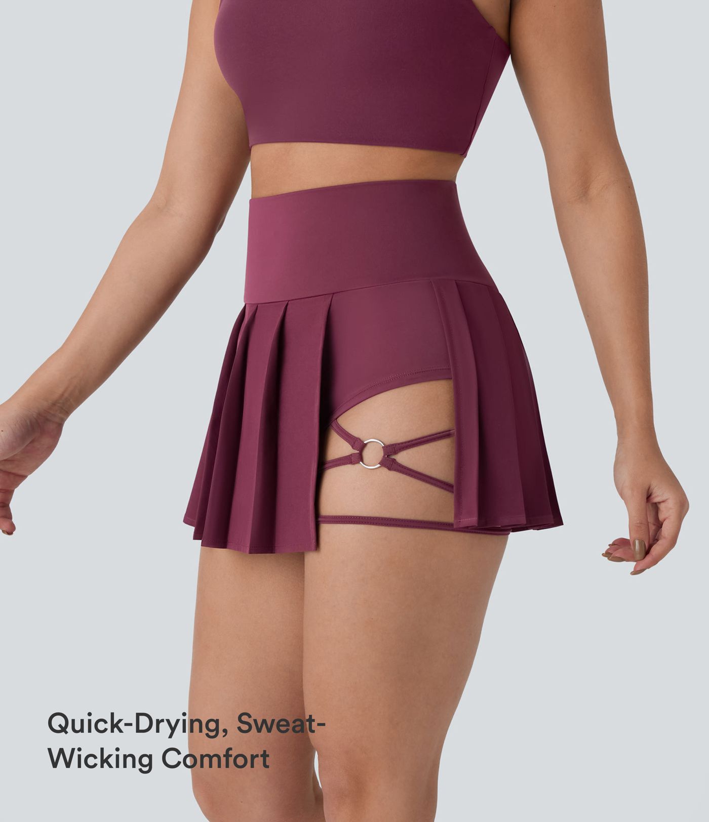 Breezeful™ High Waisted Pleated 2-in-1 Side & Pocket Asymmetric Hem Quick Dry Mini Dance Skirt Breezeful™ High Waisted Pleated 2-in-1 Side & Pocket Asymmetric Hem Quick Dry Mini Dance Skirt