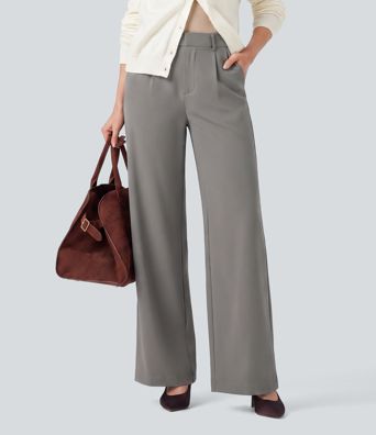 Pantalon de travail Halara Flex™ DayStretch à taille haute, avec poches et coupe droite